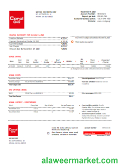 Coral Gas utility business bill SCR